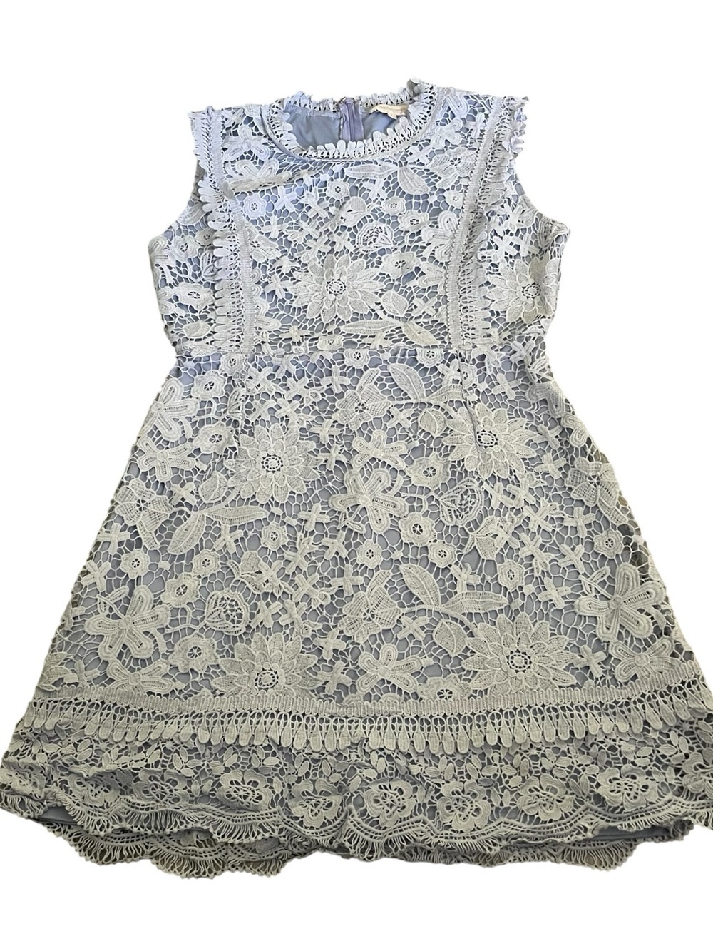Love Encounter Los Angeles Light Blue Lace Overlay Party Dress Size L - Picture 2 of 9